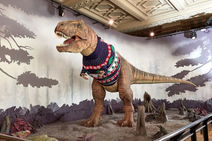Праздничный свитер для тираннозавра