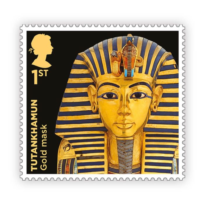 Тутанхамон и Говард Картер на британских марках